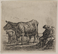 TvB G 0632
<br/>
Twee koeien bij twee zittende mannen
<br/>
<em>Cuyp, Aelbert (1620-1691)</em>